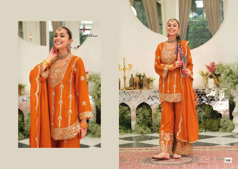 Eba Lifestyle Pallavi Heavy Chinon Embroidered Work Designer Sharara Suit