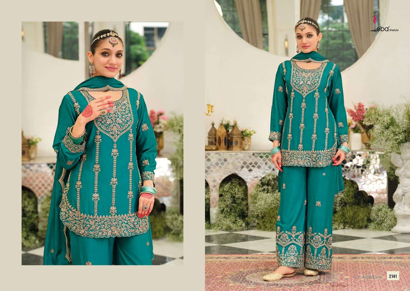 Eba Lifestyle Pallavi Heavy Chinon Embroidered Work Designer Sharara Suit
