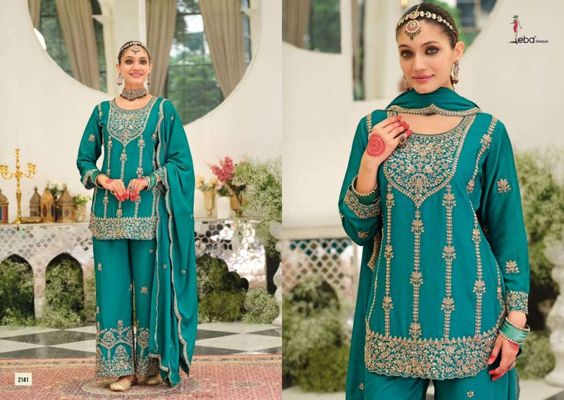 Eba Lifestyle Pallavi Heavy Chinon Embroidered Work Designer Sharara Suit