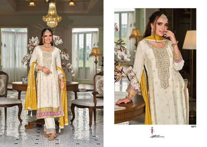 Eba Lifestyle Senisa Silk With Emboidery Work Weding Wear Designer Suit Collection