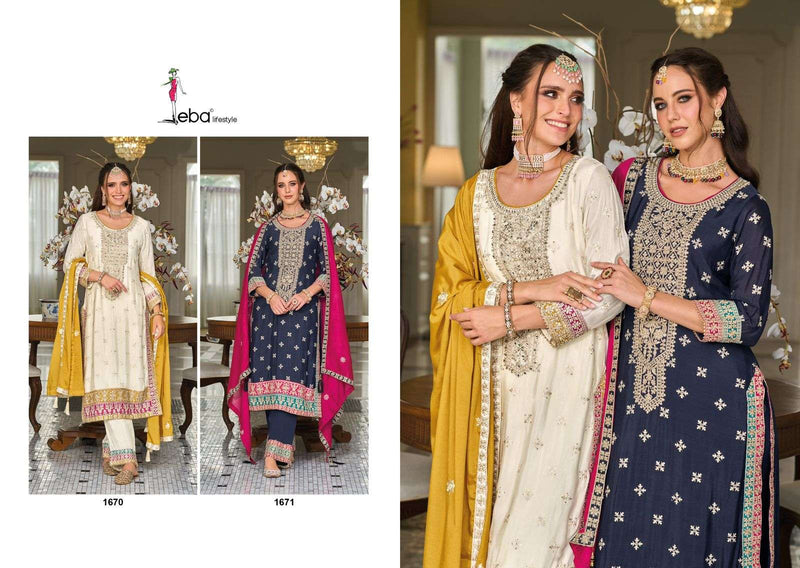 Eba Lifestyle Senisa Silk With Emboidery Work Weding Wear Designer Suit Collection