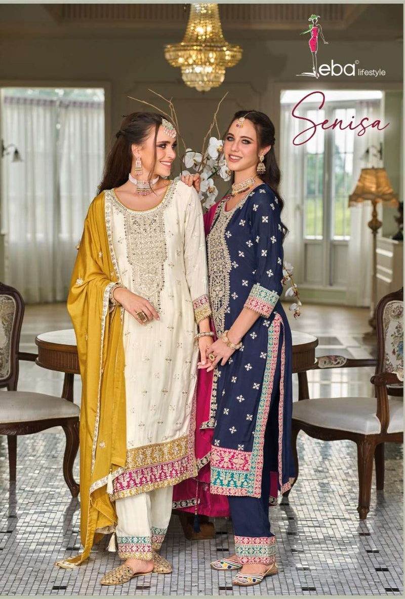 Eba Lifestyle Senisa Silk With Emboidery Work Weding Wear Designer Suit Collection