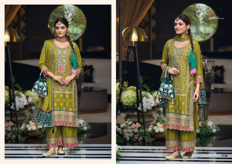 Eba Lifestyle Simran Chinon Emboidery Work Wedding Wear Suit Collection