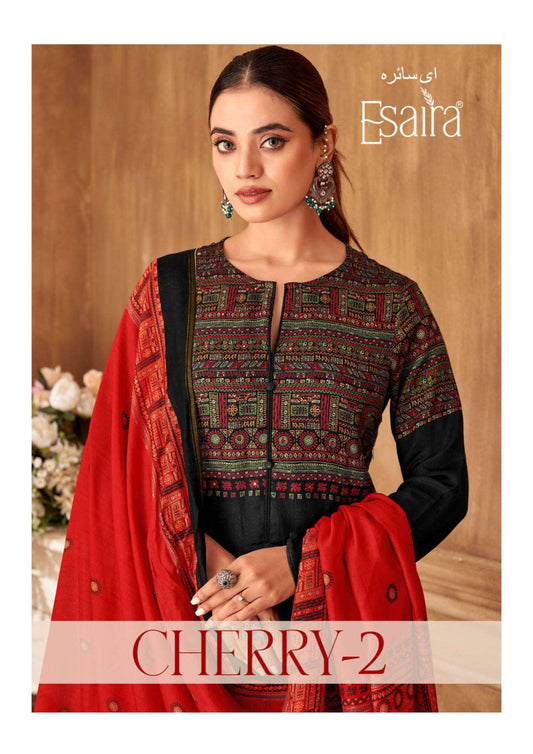 Esaira Cherry Vol 2 Cotton Mirror Knot Work Fancy Designer Salwar Kameez