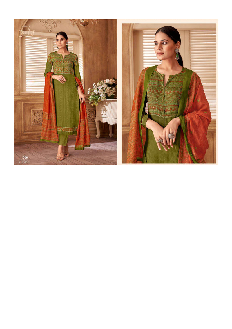 Esaira Cherry Vol 2 Cotton Mirror Knot Work Fancy Designer Salwar Kameez