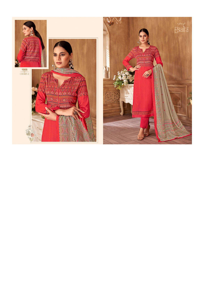 Esaira Cherry Vol 2 Cotton Mirror Knot Work Fancy Designer Salwar Kameez