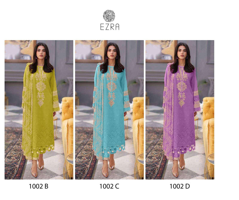 Ezra Hit Design 1002 Cotton Heavy Embroidery Fancy Salwar Suit