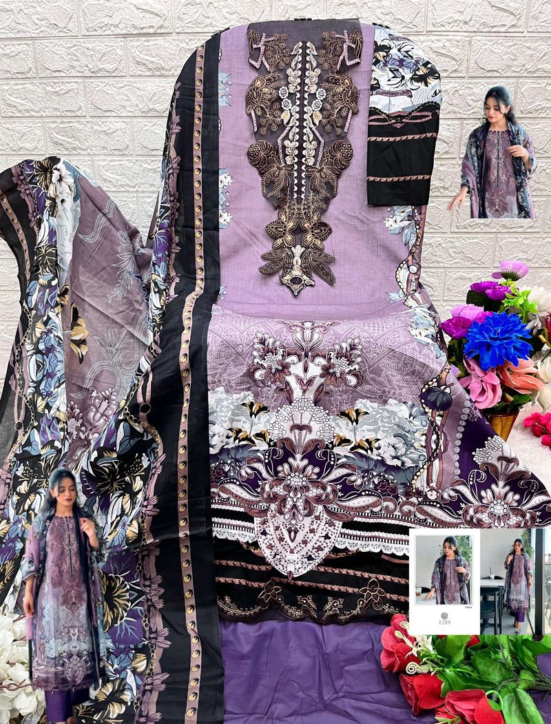 Ezra Hit Design 1004 Cotton Heavy Embroidery Fancy Suit