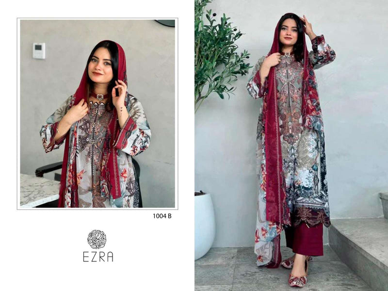 Ezra Hit Design 1004 Cotton Heavy Embroidery Fancy Suit