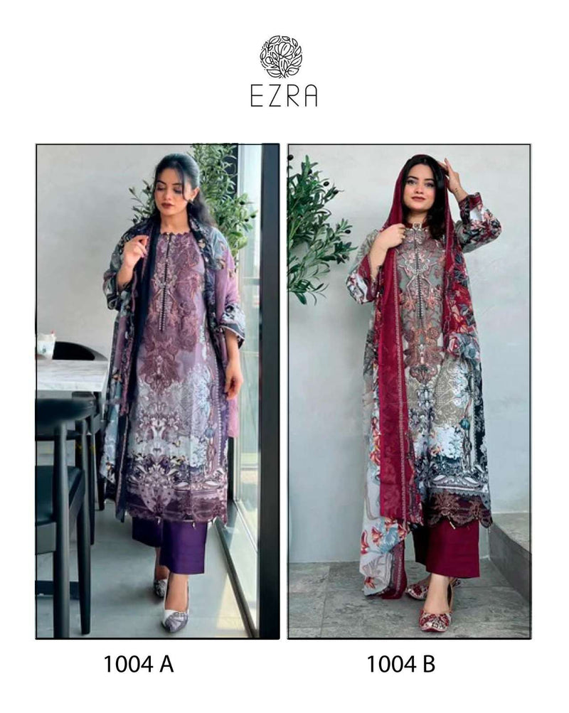 Ezra Hit Design 1004 Cotton Heavy Embroidery Fancy Suit