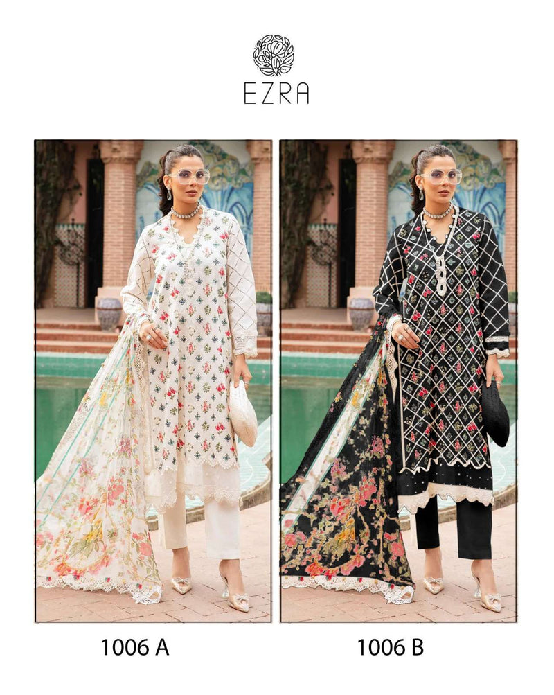 Ezra Hit Design 1006 Cotton Heavy Embroidery Designer Suit