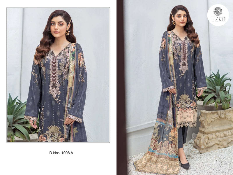 Ezra Hit Design 1008 Cotton Heavy Embroidery Fancy Salwar Suit