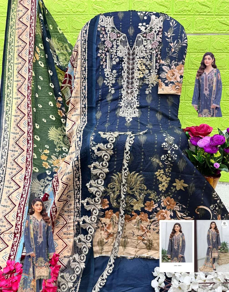 Ezra Hit Design 1008 Cotton Heavy Embroidery Fancy Salwar Suit