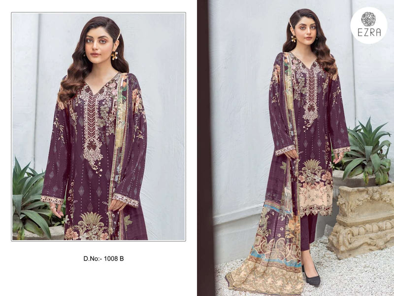 Ezra Hit Design 1008 Cotton Heavy Embroidery Fancy Salwar Suit