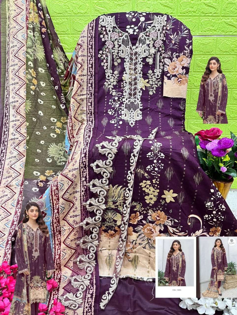 Ezra Hit Design 1008 Cotton Heavy Embroidery Fancy Salwar Suit