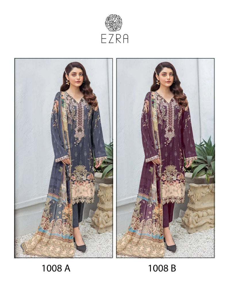 Ezra Hit Design 1008 Cotton Heavy Embroidery Fancy Salwar Suit