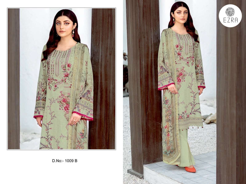 Ezra Hit Design 1009 Cotton Self Embroidery Fancy Suit