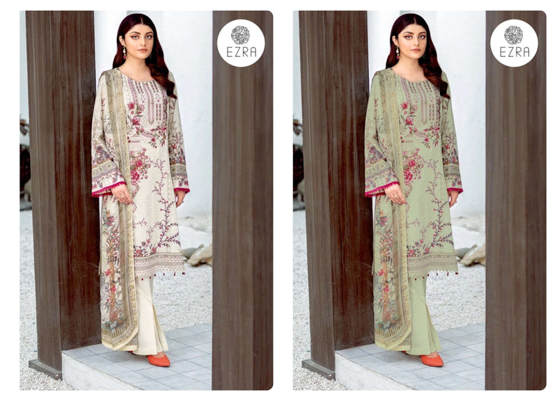 Ezra Hit Design 1009 Cotton Self Embroidery Fancy Suit