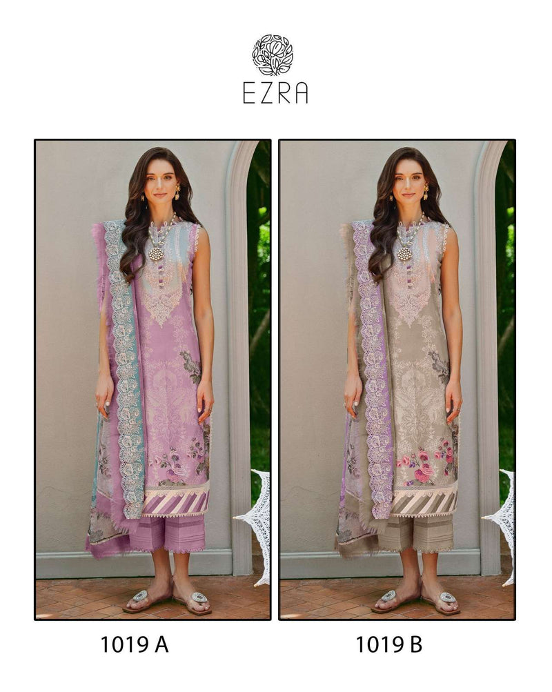 Ezra Hit Design 1019 A B Cotton Heavy Embroidery Fancy Salwar Kameez