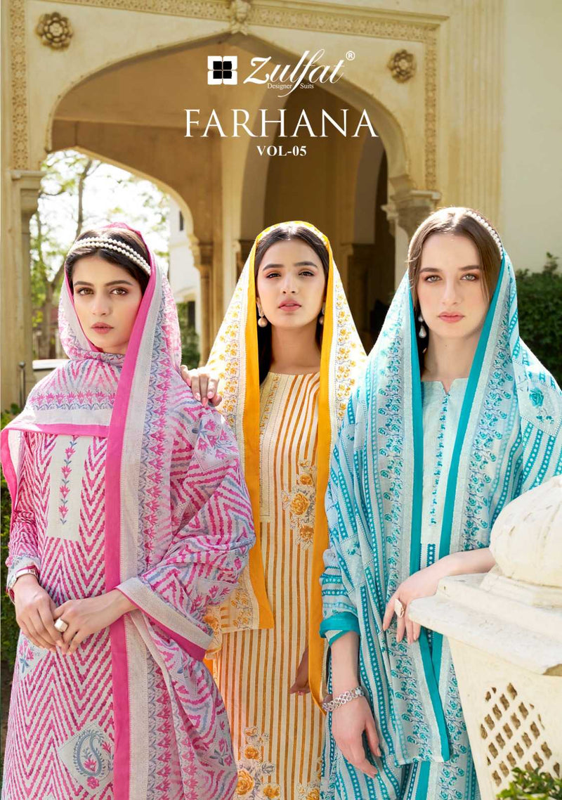 Zulfat Farhana Vol 5 Cotton Unstich Dress Material Suit For Dailywear