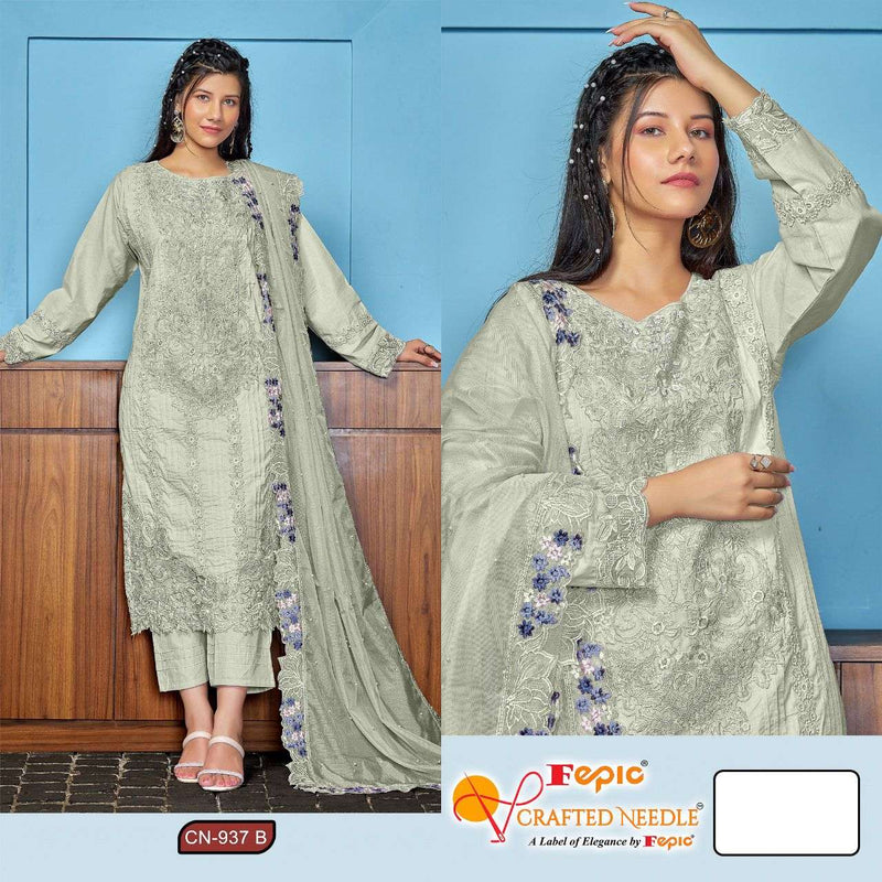 Fepic Crafted Needle Cn 937 Cotton Embroidered With Khatli Work Readymade Party Wear Suit