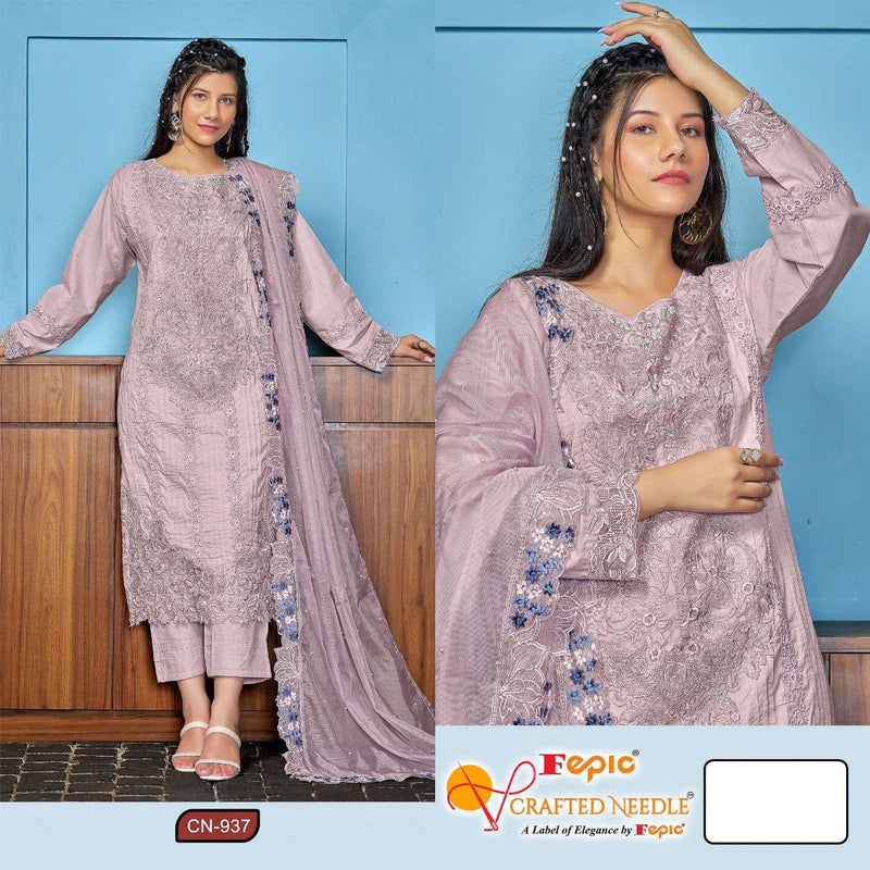 Fepic Crafted Needle Cn 937 Cotton Embroidered With Khatli Work Readymade Party Wear Suit