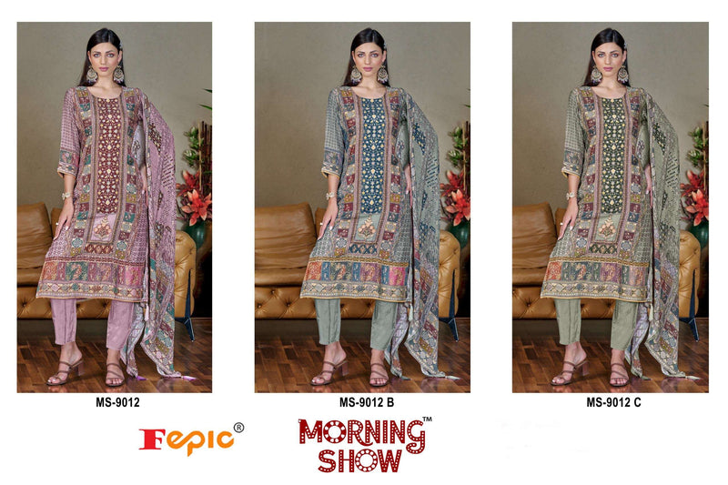 Fepic Morning Show Ms 9012 Viscose Muslin Digital Printed Pret Kurti