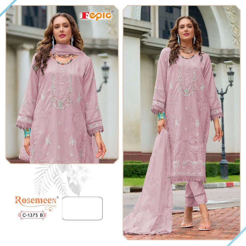 Fepic C 1375 Organza Embroidered Party Wear Suit