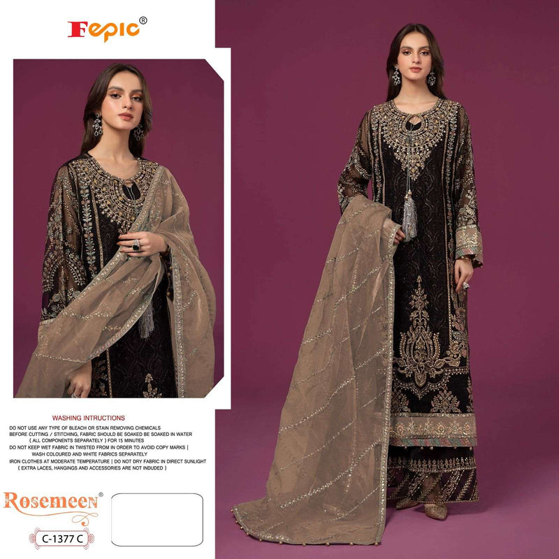 Fepic Rosemeen C 1377 Georgette Embroidered Party Wear Suit