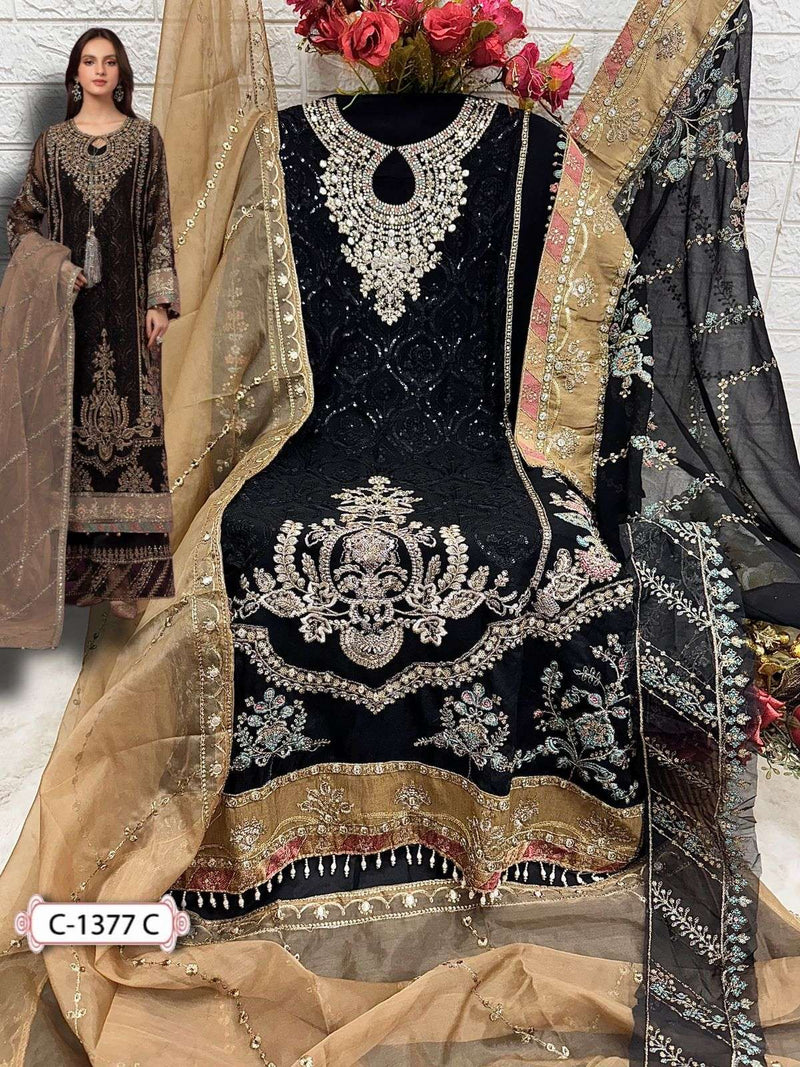 Fepic Rosemeen C 1377 Georgette Embroidered Party Wear Suit