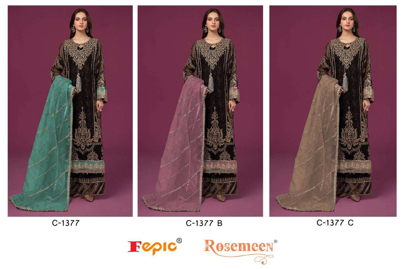 Fepic Rosemeen C 1377 Georgette Embroidered Party Wear Suit