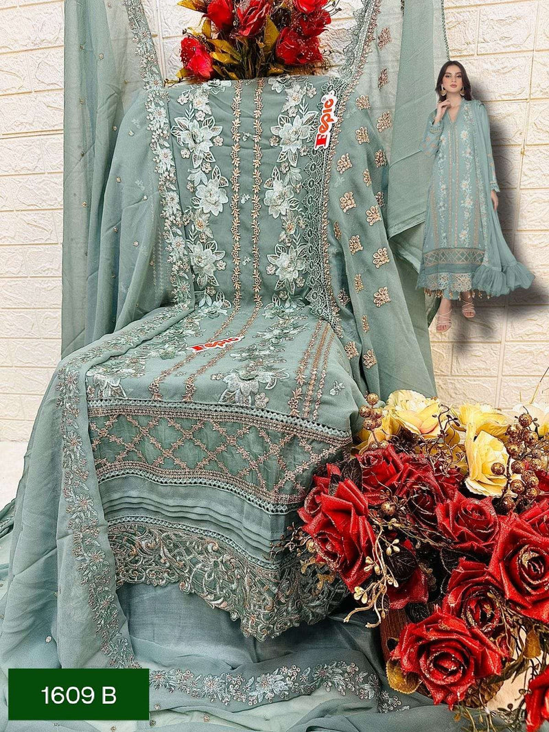 Fepic Rosemeen C 1609 Georgette Embroidered Party Wear Suit