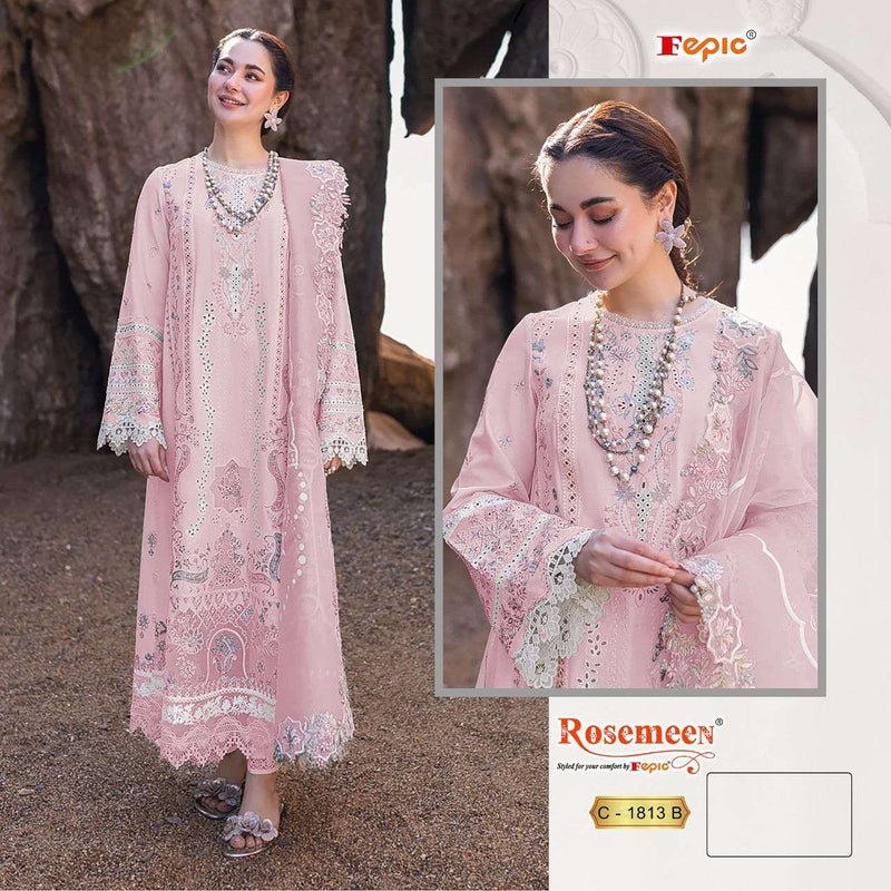 Fepic Rosemeen C 1813 Pure Cotton Embroidered Semi Stitched Designer Salwar Suit