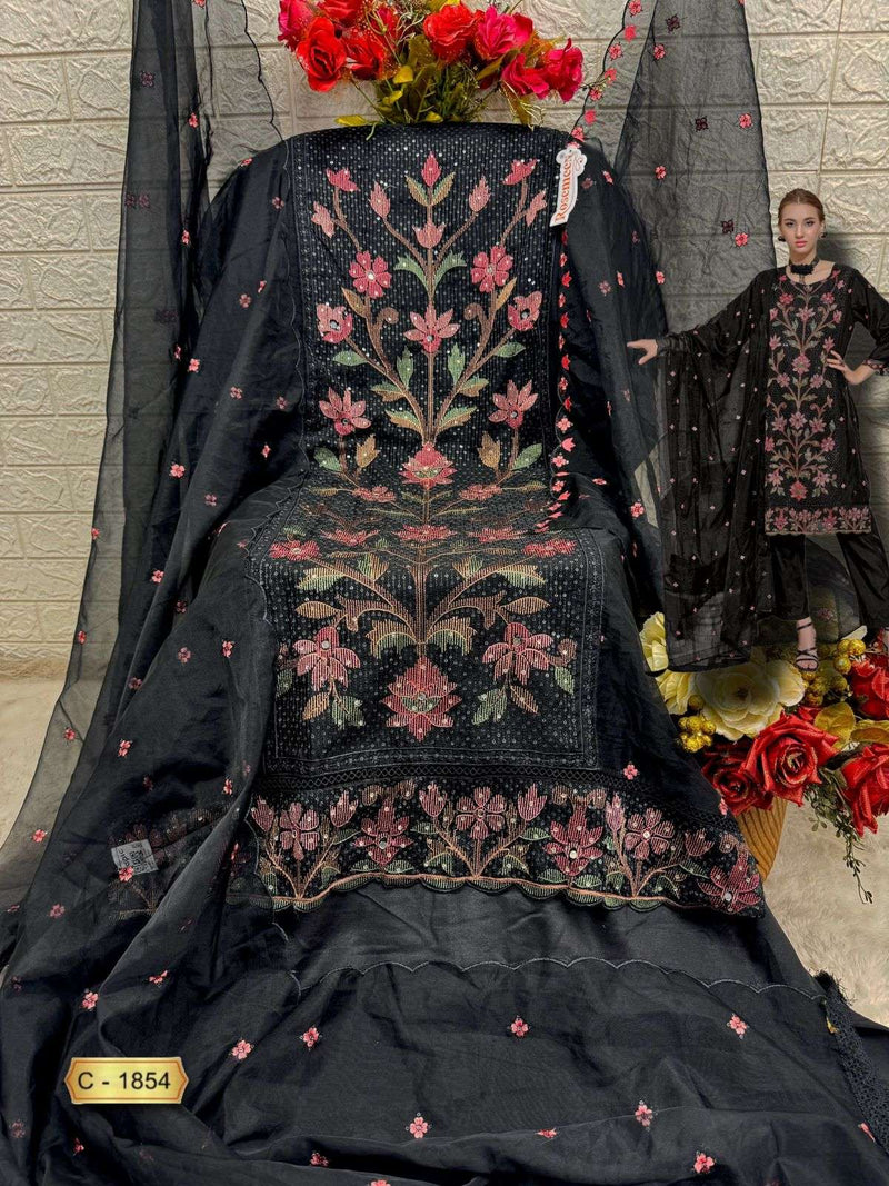 Fepic Rosemeen C 1854 Organza Embroidered Party Wear Suit