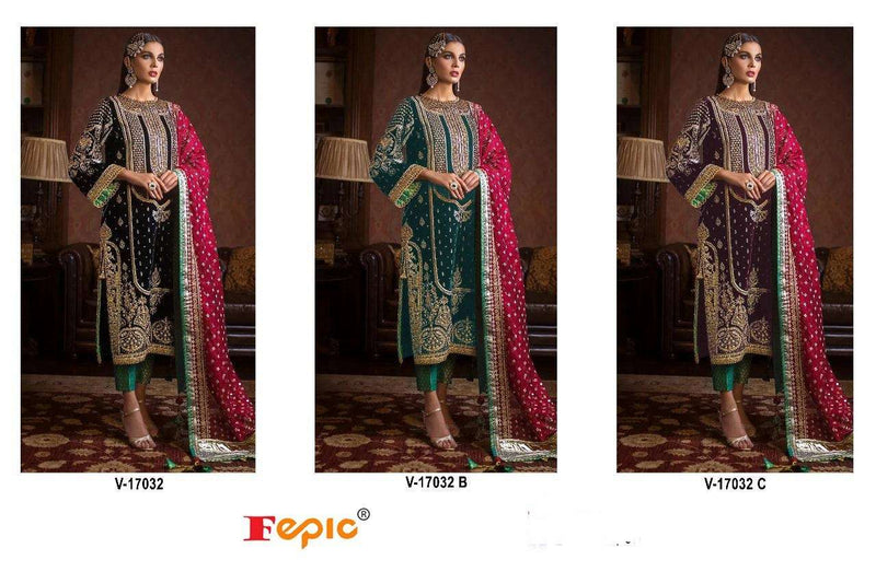 Fepic V 17032 Velvet Embroidered Designer Party Wear Salwar Kameez