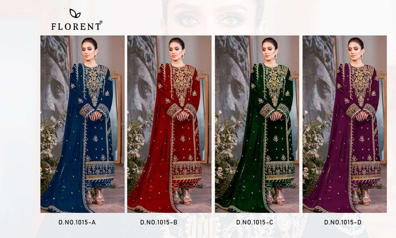 Florent D No 1015 Velvet Heavy Embroidery Designer Salwar Suit