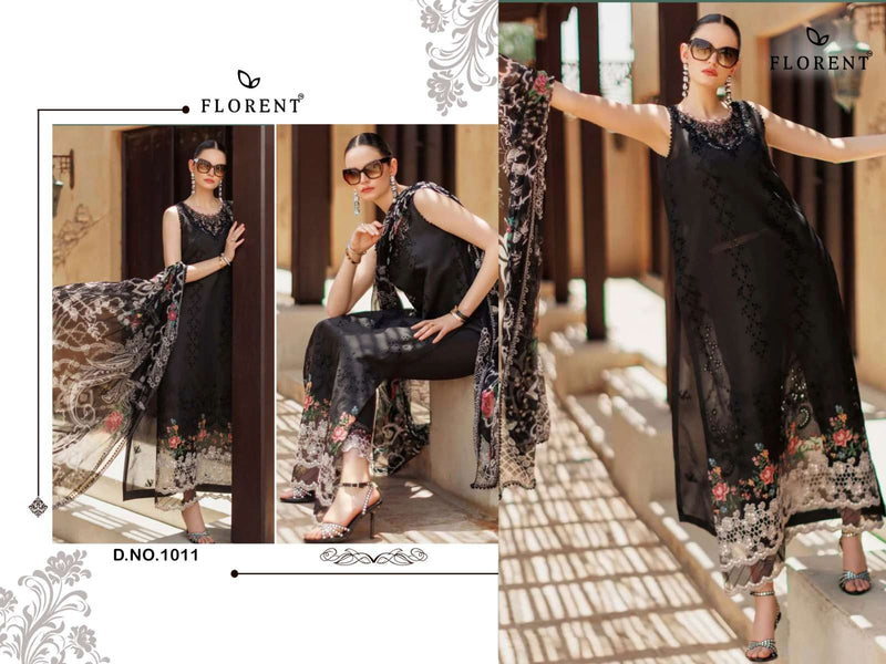 Florent Noor By Saadiaa Vol 1 Cotton Heavy Designer Semi Stitched Party Wear Suit