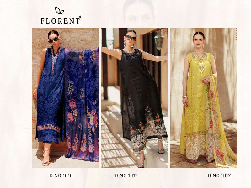 Florent Noor By Saadiaa Vol 1 Cotton Heavy Designer Semi Stitched Party Wear Suit