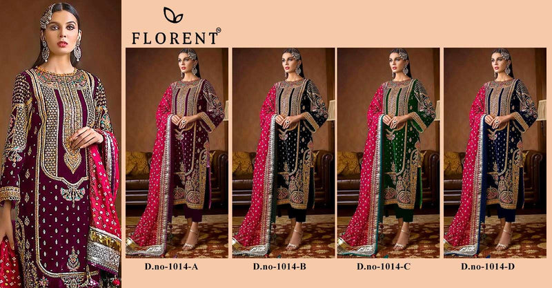 Florent Tm Design No 1014 Abcd 9000 Velvet Heavy Embroidery Suit