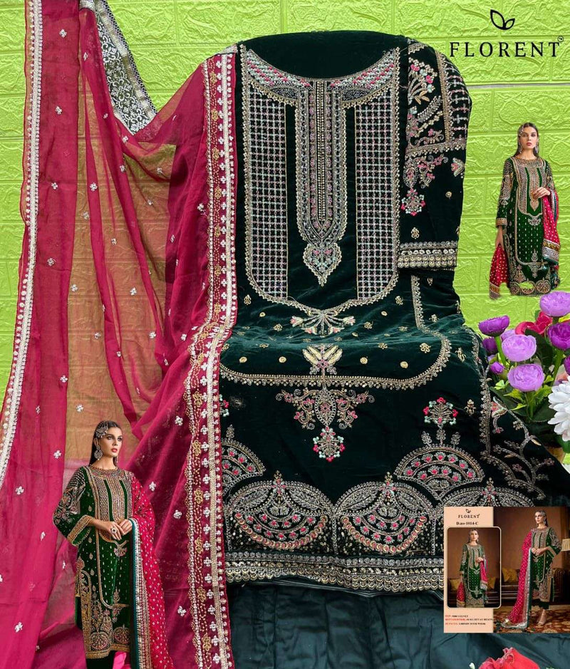 Florent Tm Design No 1014 Abcd 9000 Velvet Heavy Embroidery Suit