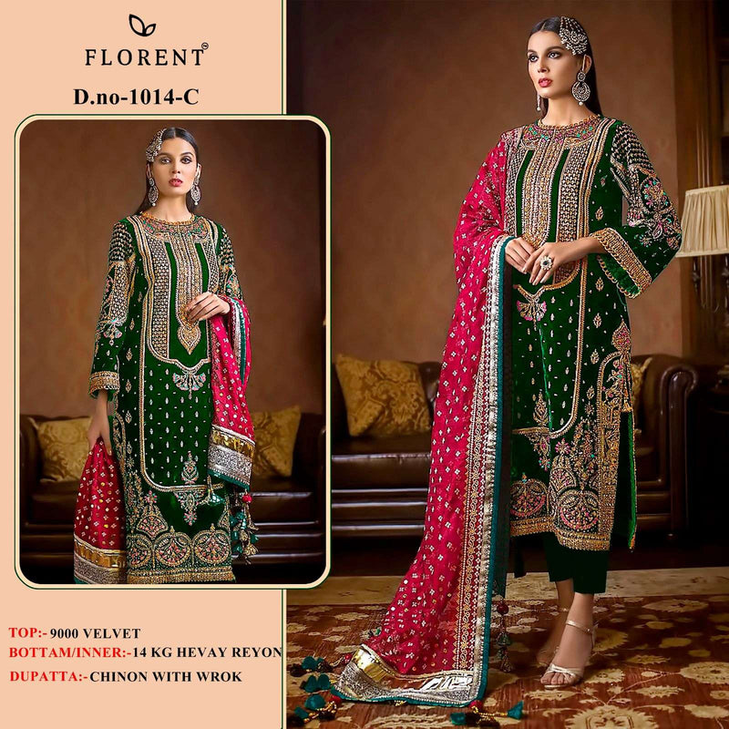 Florent Tm Design No 1014 Abcd 9000 Velvet Heavy Embroidery Suit