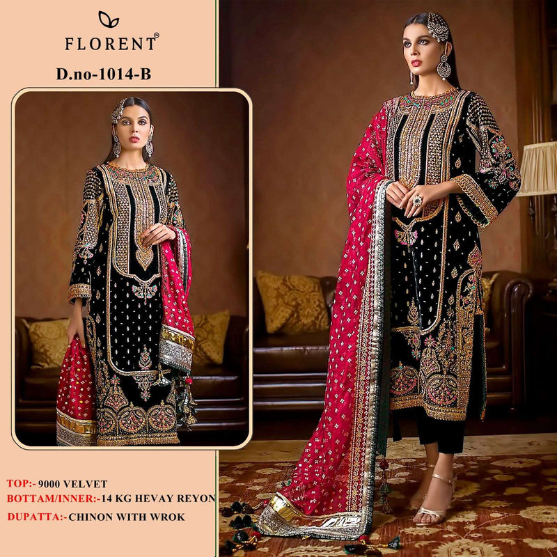 Florent Tm Design No 1014 Abcd 9000 Velvet Heavy Embroidery Suit