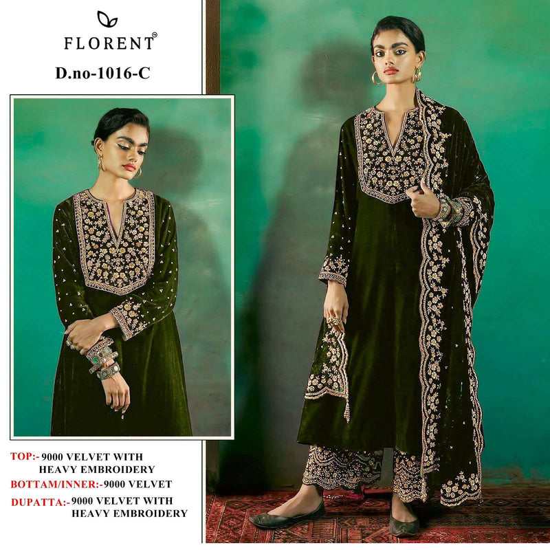 Florent Tm Design No 1016 Abcd 9000 Velvet Heavy Embroidery Suit