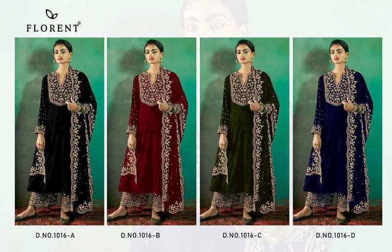 Florent Tm Design No 1016 Abcd 9000 Velvet Heavy Embroidery Suit