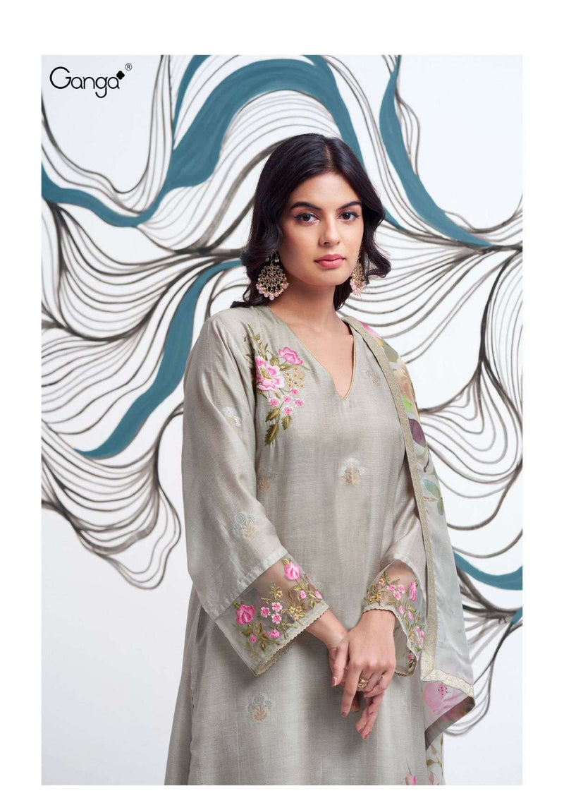 Ganga Fashion Ainhoa 2528 Silk Jacquard Printed Designer Salwar Suit