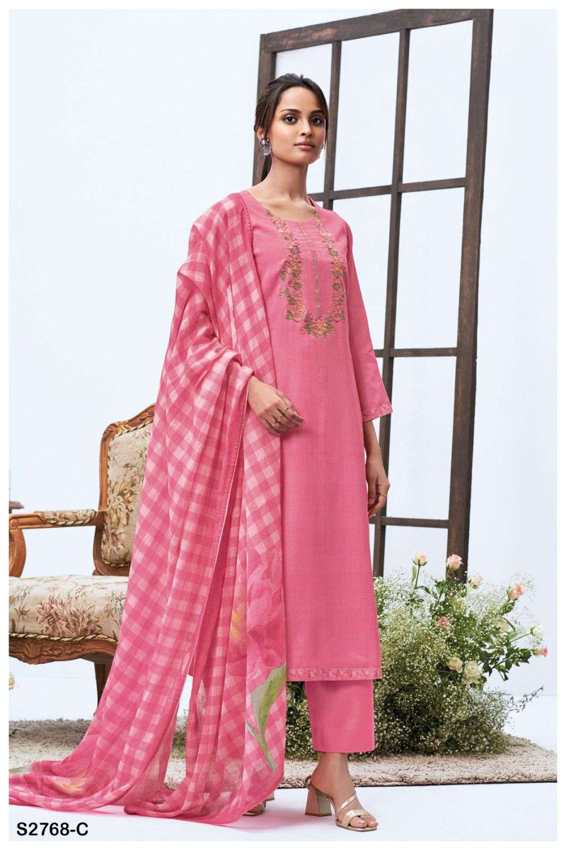 Ganga Alena 2768 Premium Cotton Embroidered Salwar Suit