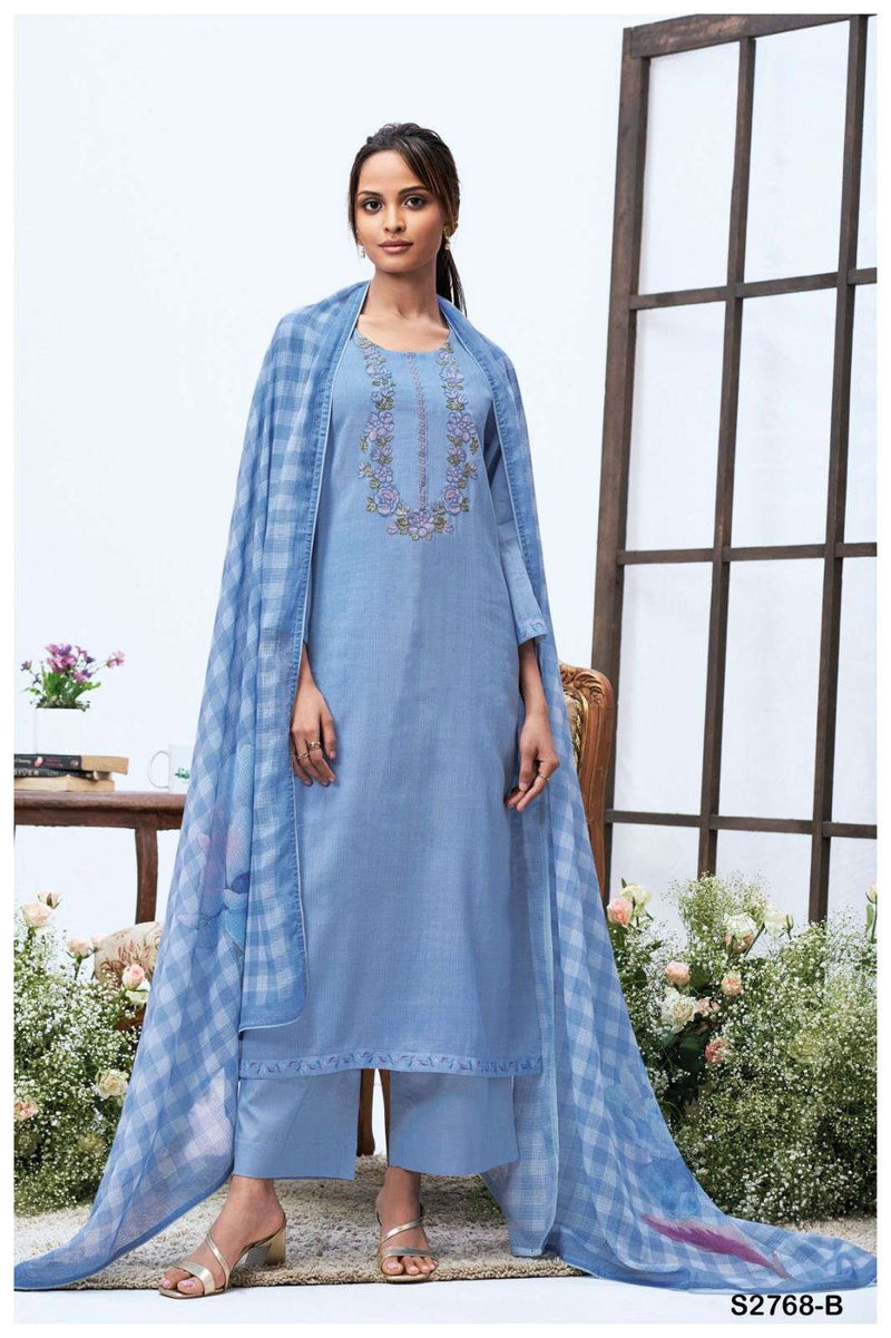 Ganga Alena 2768 Premium Cotton Embroidered Salwar Suit