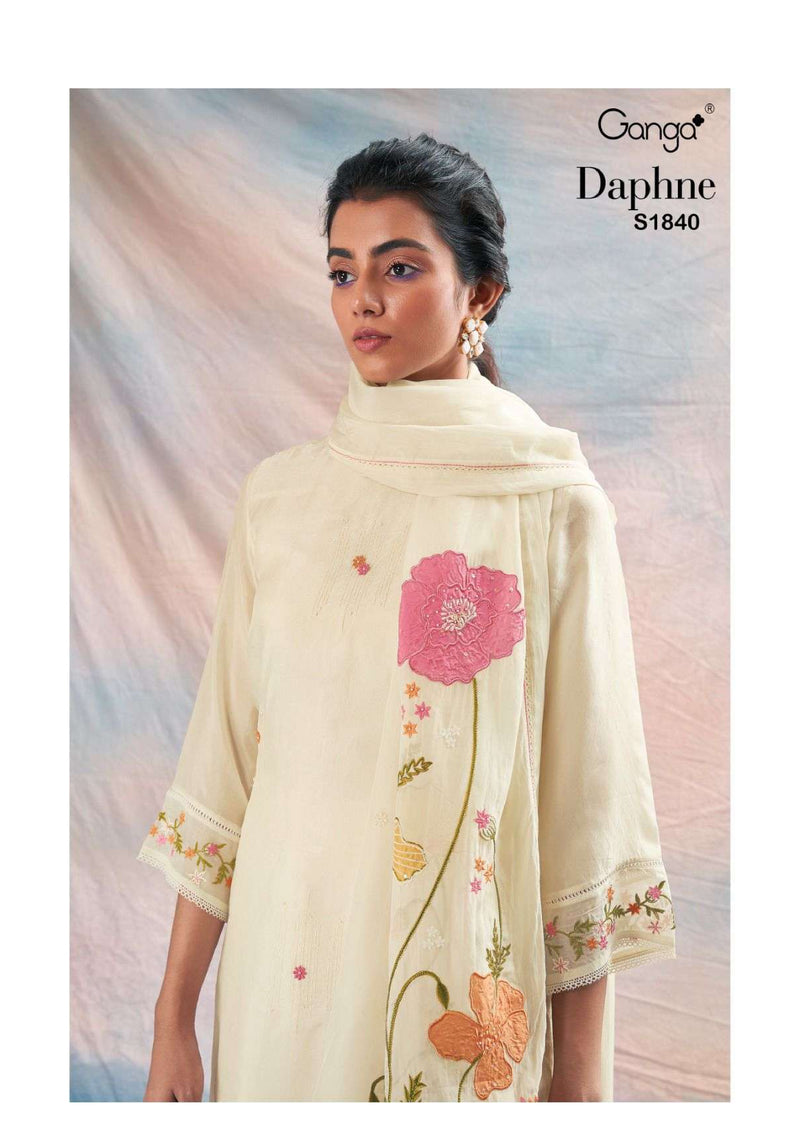 Ganga Fashion Daphne 1840 Silk Embroidery Handwork Stylish Salwar Suit