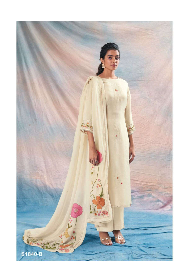 Ganga Fashion Daphne 1840 Silk Embroidery Handwork Stylish Salwar Suit