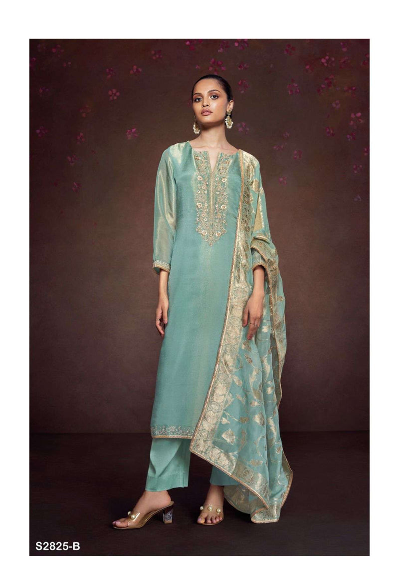 Ganga Fashion Anoushka 2825 Silk Jacquard Embroidery Handwork Salwar Suit